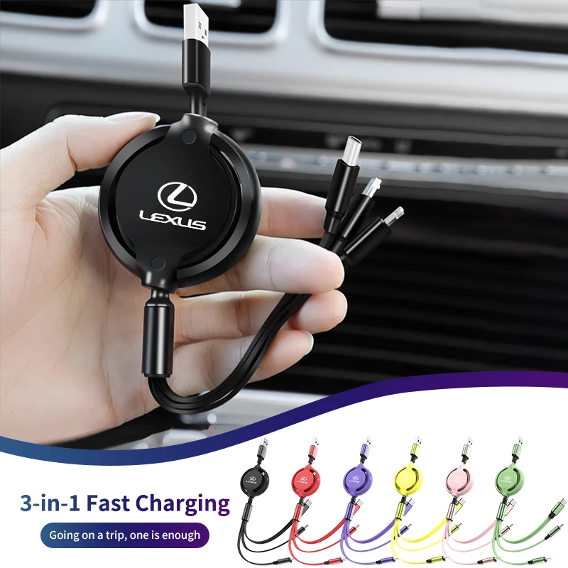 Car 3-in-1 Charger Data Cable Type C USB Interface Charging Line Interior For Lexus CT ES GS NX IS250 CT200h IS300h ES300h RX400
Car 3-in-1 Charger Data Cable Type C USB Interface Charging Line Interior For Lexus CT ES GS NX IS250 CT200h IS300h ES300h RX400