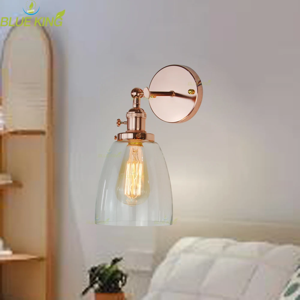 Nordic Modern Rose Gold Glass Wall Lamp Beside Bedroom Bathroom Mirror Stair Light Vintage Edison Wall Sconce LED Aplique Pared
Nordic Modern Rose Gold Glass Wall Lamp Beside Bedroom Bathroom Mirror Stair Light Vintage Edison Wall Sconce LED Aplique Pared