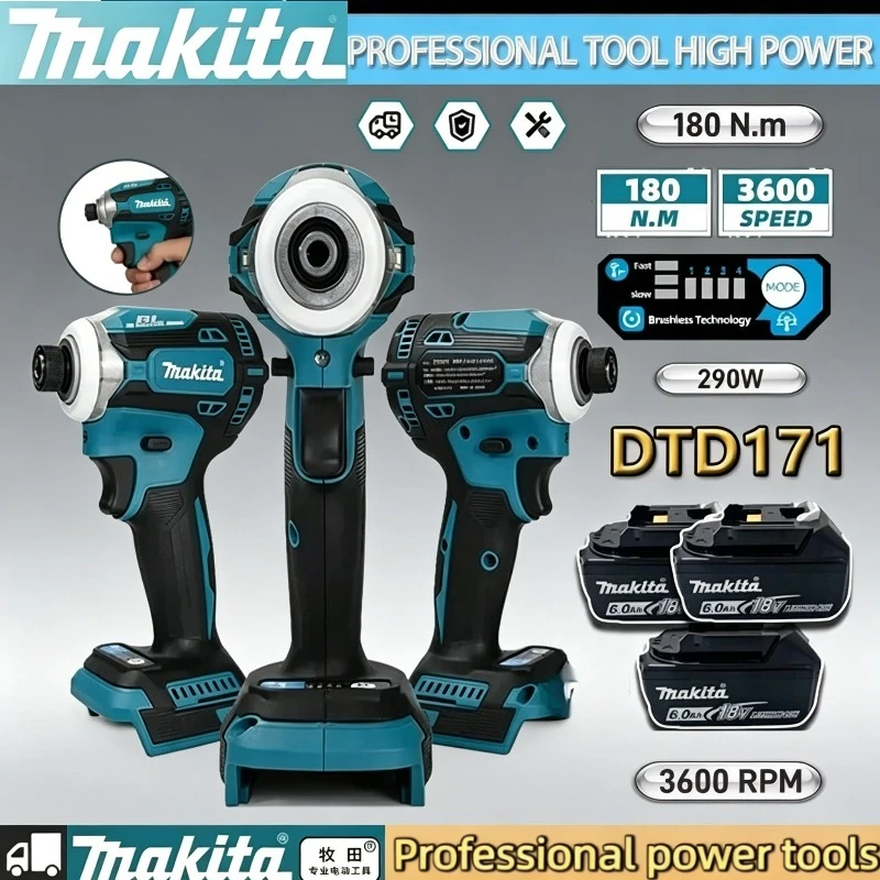 Makita DTD171 Cordless Rechargeable high power Tool brushless lithium screwdriver high torque electric driver impact driver
Makita DTD171 Cordless Rechargeable high power Tool brushless lithium screwdriver high torque electric driver impact driver