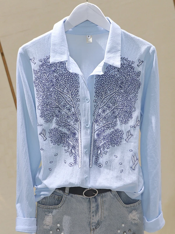 Spring 2026 New Style Women's Embroidered Cotton Shirt Trendy Fashionable Slim Fit Korean Version Long Sleeve Collar
Spring 2026 New Style Women's Embroidered Cotton Shirt Trendy Fashionable Slim Fit Korean Version Long Sleeve Collar