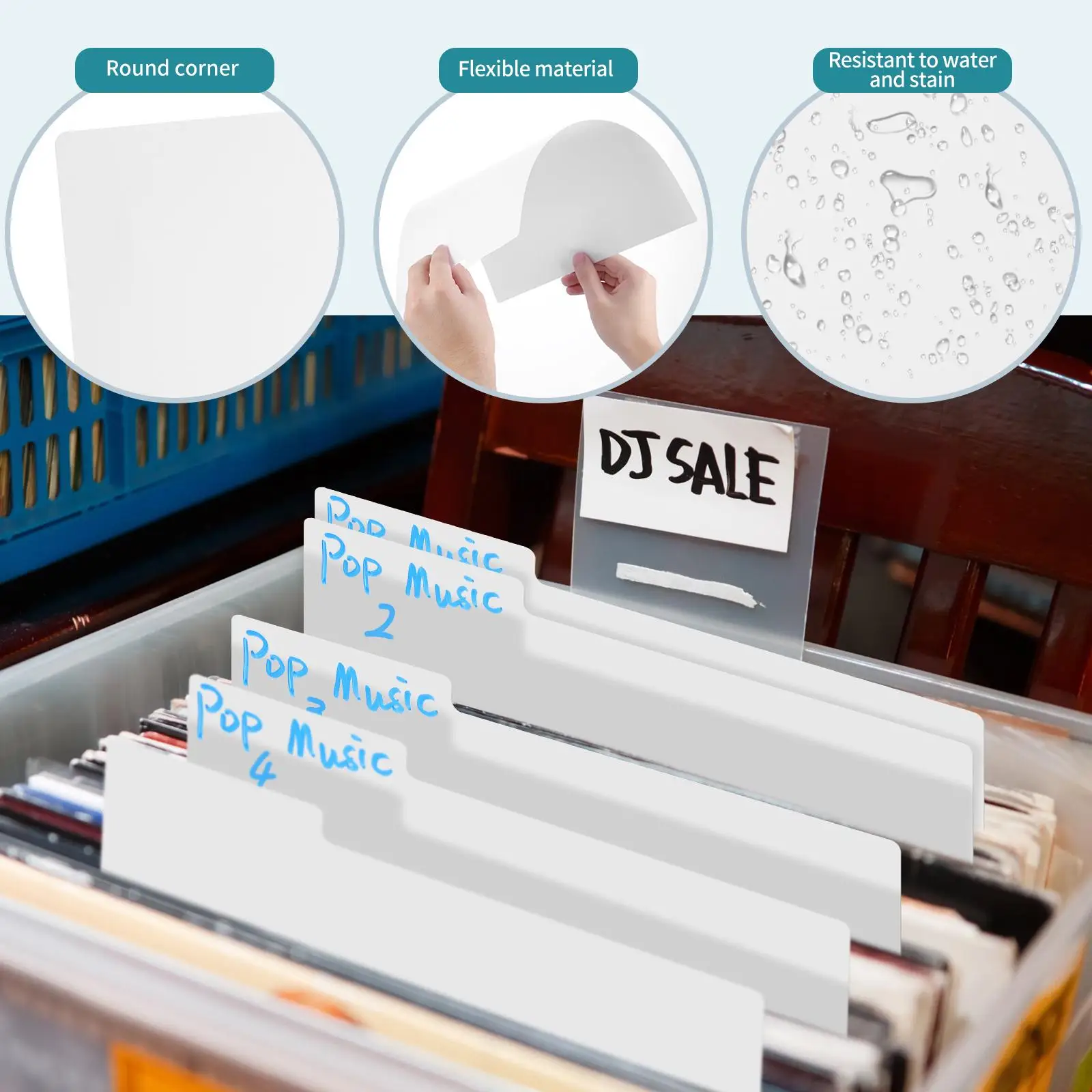 10 Pcs Vinyl Record Dividers Book Separators White Sturdy PP Round Corner Water Resistant Tabbed Organizer Envelope Storage
10 Pcs Vinyl Record Dividers Book Separators White Sturdy PP Round Corner Water Resistant Tabbed Organizer Envelope Storage