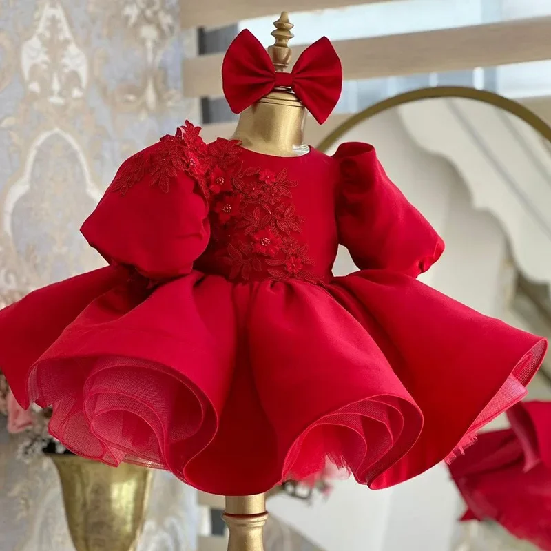 Festival Celebration Girl Princess Dress Appliques Flower Bubble Sleeves Ball Dresses Formal Occasion Clothing for Children
Festival Celebration Girl Princess Dress Appliques Flower Bubble Sleeves Ball Dresses Formal Occasion Clothing for Children