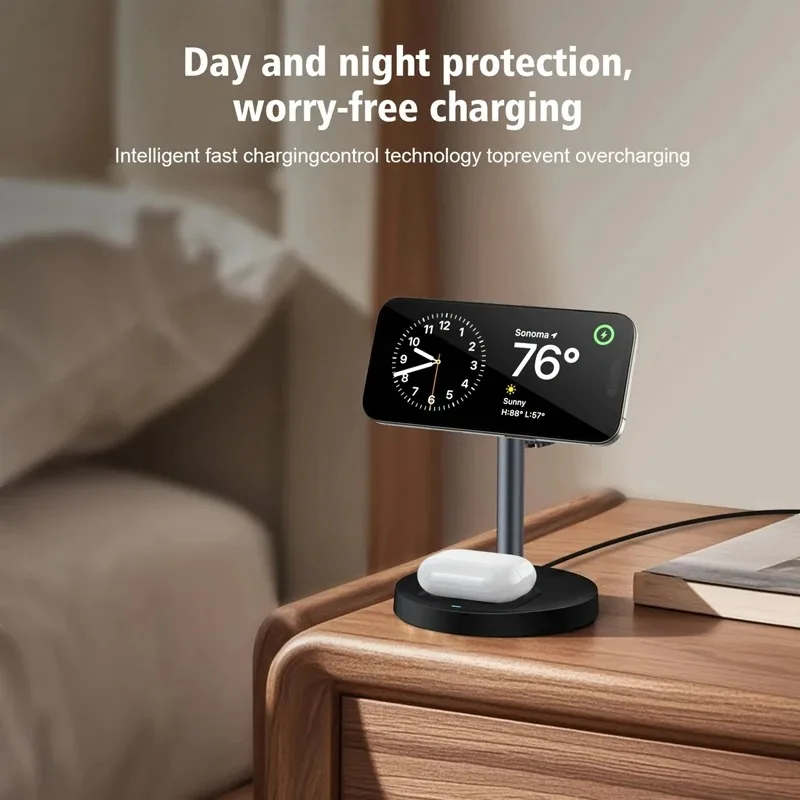 3 In 1 Magnetic Wireless Charger Adjustable Stand For iPhone 17 16 15 14 Pro Max iWatch 10 9 8 AirPods Pro Fast Charging Station
3 In 1 Magnetic Wireless Charger Adjustable Stand For iPhone 17 16 15 14 Pro Max iWatch 10 9 8 AirPods Pro Fast Charging Station