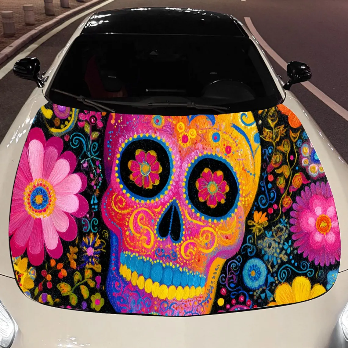 Eye - Catching Floral Skull Car Hood Stickers - Self-Adhesive, Waterproof and Durable Vinyl Wrap, Decorate And Protect Your Car,
Eye - Catching Floral Skull Car Hood Stickers - Self-Adhesive, Waterproof and Durable Vinyl Wrap, Decorate And Protect Your Car,