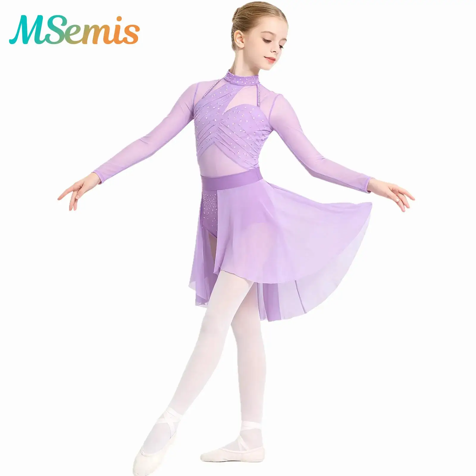 Kids Girls Shiny Rhinestone Ballet Lyrical Dance Dress Long Sleeve Mesh Ballet Dancewear Mesh Gymnastics Figure Skating Costume
Kids Girls Shiny Rhinestone Ballet Lyrical Dance Dress Long Sleeve Mesh Ballet Dancewear Mesh Gymnastics Figure Skating Costume