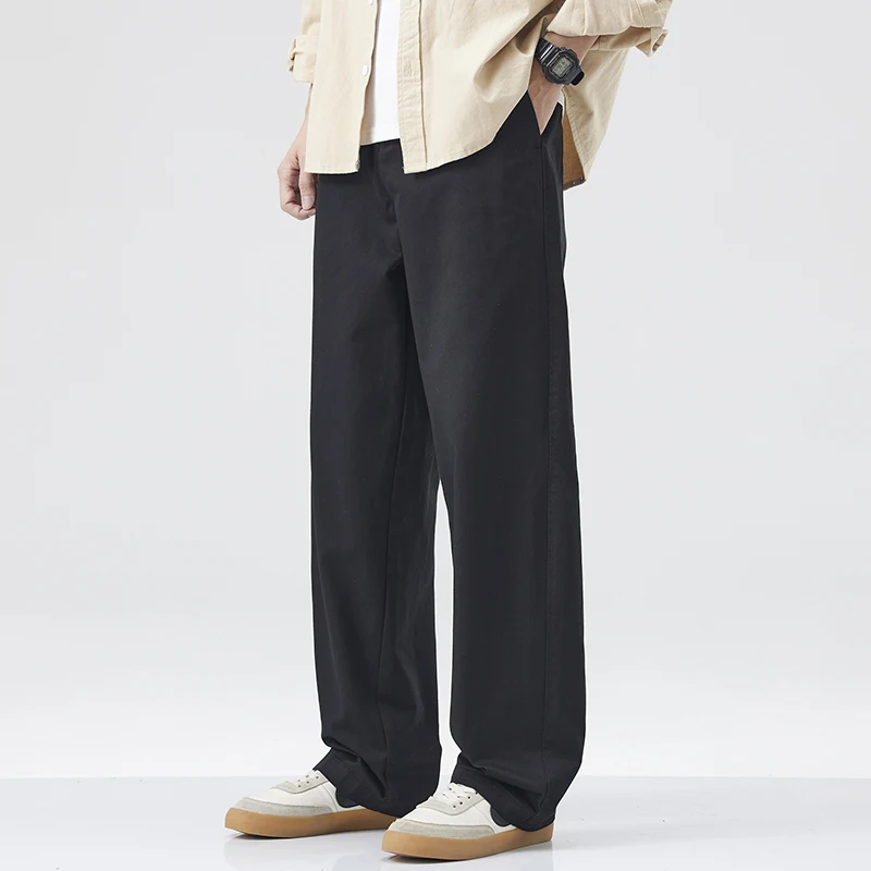 Casual Straight Leg Workwear Pants Men's Faion Simple Dstring Versatile Spring Autumn Summer Loose Fit Long Cotton Trousers
Casual Straight Leg Workwear Pants Men's Faion Simple Dstring Versatile Spring Autumn Summer Loose Fit Long Cotton Trousers