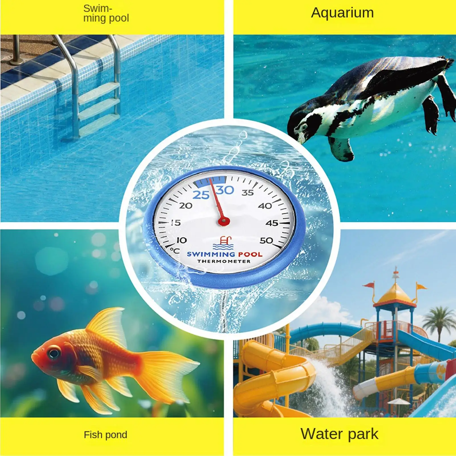 Floating Pool Temperature Sensor Precise Monitoring Easy Read Waterproof Floating Pool Temperature Meter For Hot Tub Pond Spa