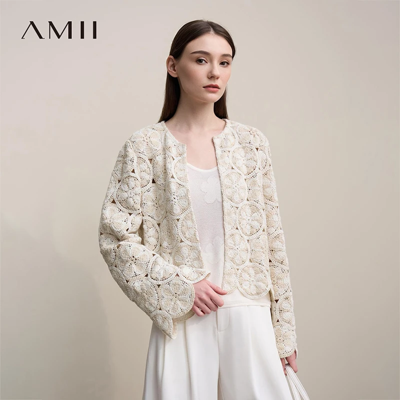 Женские куртки Amii 2026: Новая элегантная вязаная крючком куртка с круглым вырезом, свободный укороченный хлопковый топ с длинными рукавами 12621069
Женские куртки Amii 2026: Новая элегантная вязаная крючком куртка с круглым вырезом, свободный укороченный хлопковый топ с длинными рукавами 12621069