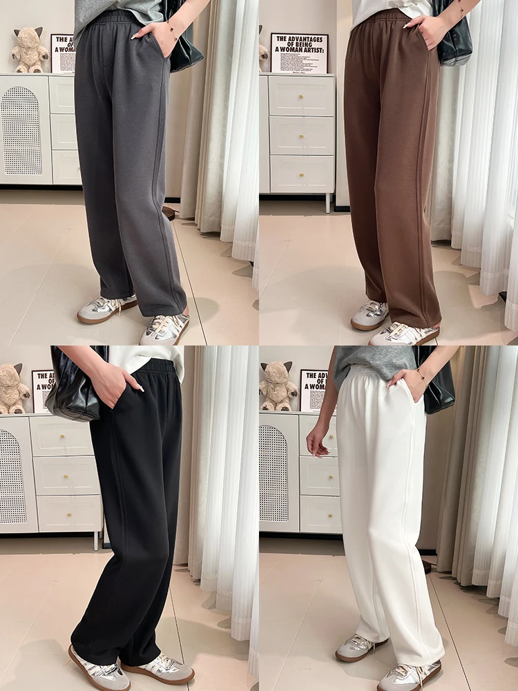 Silk Skin-Like High-Waist Elastic Straight Leg Pants Women's Casual Long Trousers Four Colors Slimming Effect 2024 New Style
Silk Skin-Like High-Waist Elastic Straight Leg Pants Women's Casual Long Trousers Four Colors Slimming Effect 2024 New Style