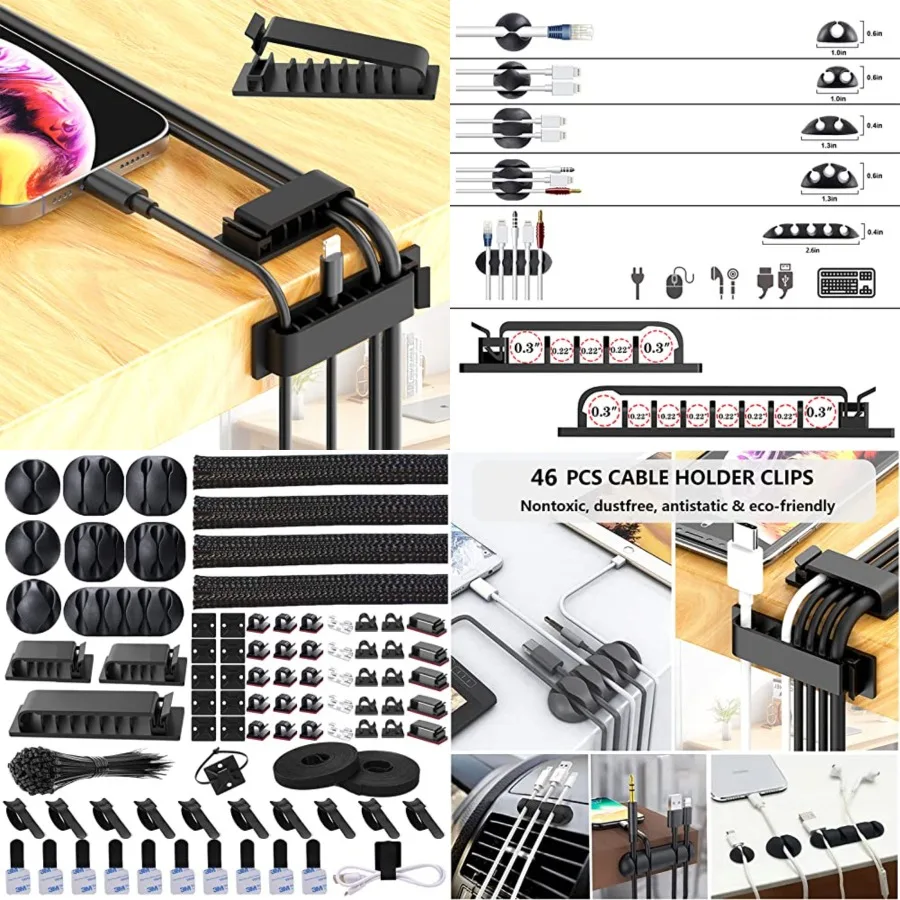 192 PCS Cable Management Kit 4 Wire Organizer Sleeve, 11 Cable Holder, 35Cord Clips 10+2 Roll Cable Organizer Straps and 100 Fa
192 PCS Cable Management Kit 4 Wire Organizer Sleeve, 11 Cable Holder, 35Cord Clips 10+2 Roll Cable Organizer Straps and 100 Fa