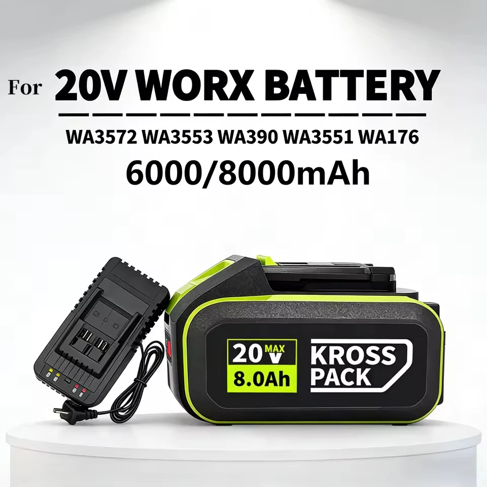 20V 5Pin 6.0Ah 8.0Ah Battery WA3016 WA3023 WA3027 Replacement for WORX PowerShare Cordless Drill Saw Power Tool Battery Pack
20V 5Pin 6.0Ah 8.0Ah Battery WA3016 WA3023 WA3027 Replacement for WORX PowerShare Cordless Drill Saw Power Tool Battery Pack