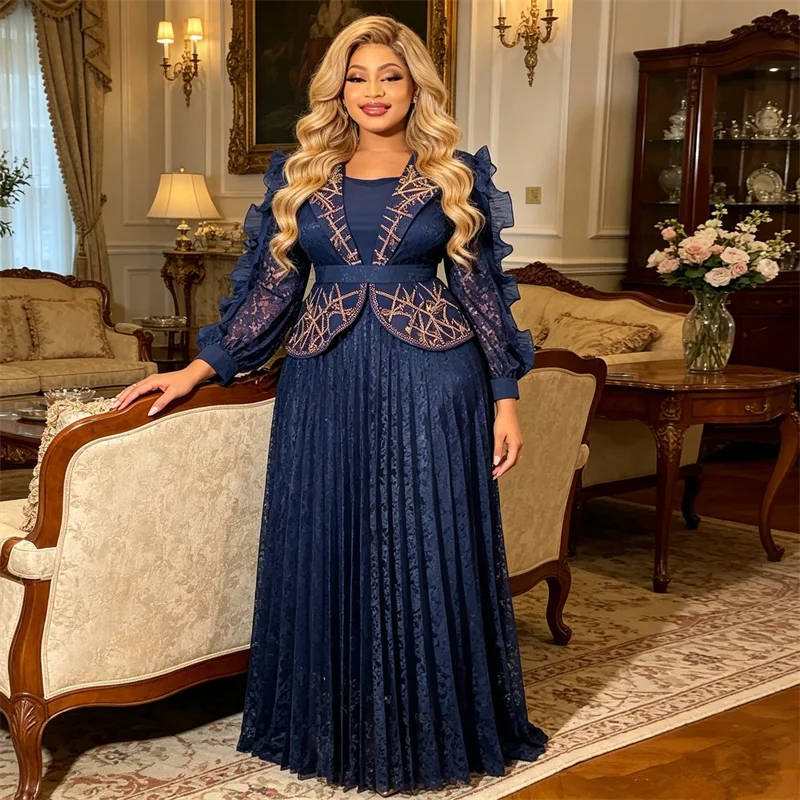 Plus Size African Dresses for Women Elegant Pleated Maxi Evening Dress Robe Ankara Dashiki Outfits Wedding Party Gown Vestidos
Plus Size African Dresses for Women Elegant Pleated Maxi Evening Dress Robe Ankara Dashiki Outfits Wedding Party Gown Vestidos