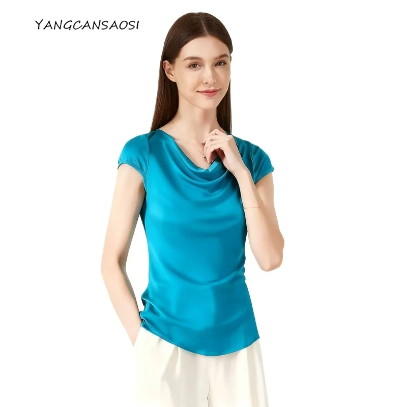 Women's Fashion Clothing Spring/Summer New Model Natural Mulberry Silk Short Sleeve Top Swing Collar Undercoat T-shirt
Women's Fashion Clothing Spring/Summer New Model Natural Mulberry Silk Short Sleeve Top Swing Collar Undercoat T-shirt