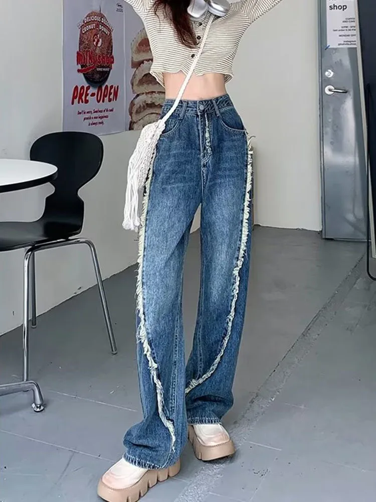 Women Jeans High Waist Vintage Straight Baggy Denim Pants Raw Edge Streetwear Wide Leg Trouser Retro Fashion Casual Girl Female
Women Jeans High Waist Vintage Straight Baggy Denim Pants Raw Edge Streetwear Wide Leg Trouser Retro Fashion Casual Girl Female