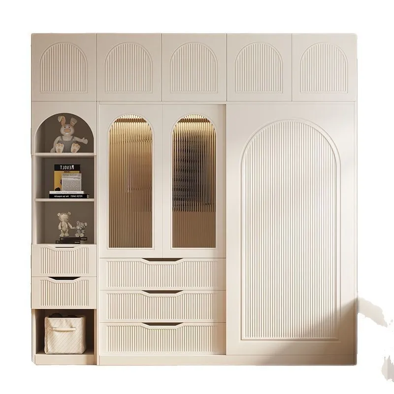 Sliding door wardrobe, household bedroom solid wood small apartment cabinet
Sliding door wardrobe, household bedroom solid wood small apartment cabinet