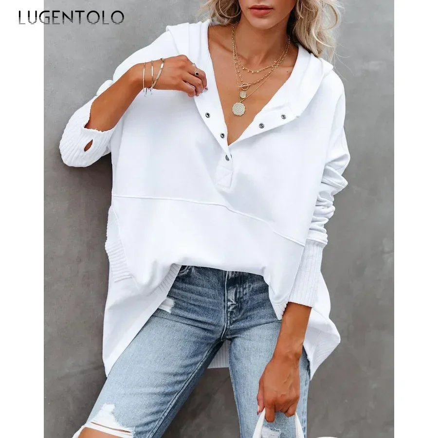 Women New Hooded Sweatshirts Loose Bat Sleeves Autumn Winter Top Female Casual 2024 Solid Pullover Clothing Lugentolo
Women New Hooded Sweatshirts Loose Bat Sleeves Autumn Winter Top Female Casual 2024 Solid Pullover Clothing Lugentolo