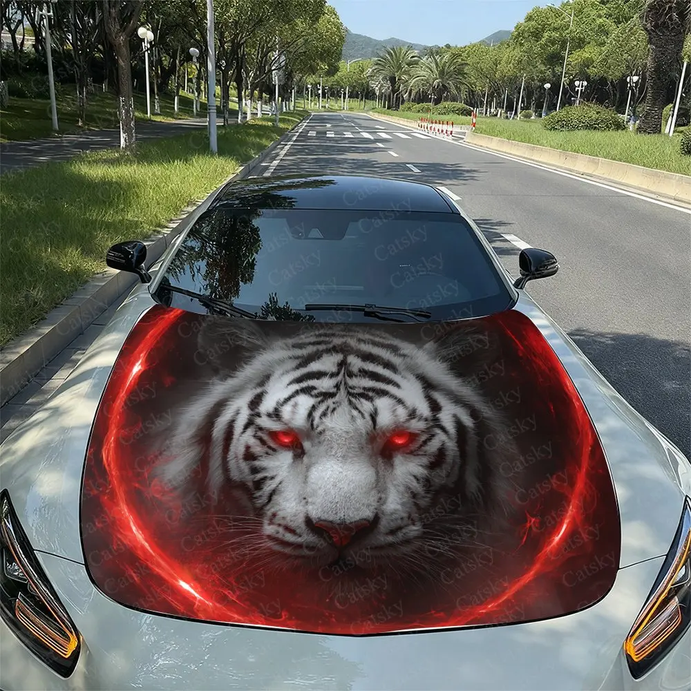Flame Red Eyes White Tiger Car Hood Sticker, Drum Packaging, Stylish Design, Suitable For Most Vehicles, Hood Protective Film, V
Flame Red Eyes White Tiger Car Hood Sticker, Drum Packaging, Stylish Design, Suitable For Most Vehicles, Hood Protective Film, V