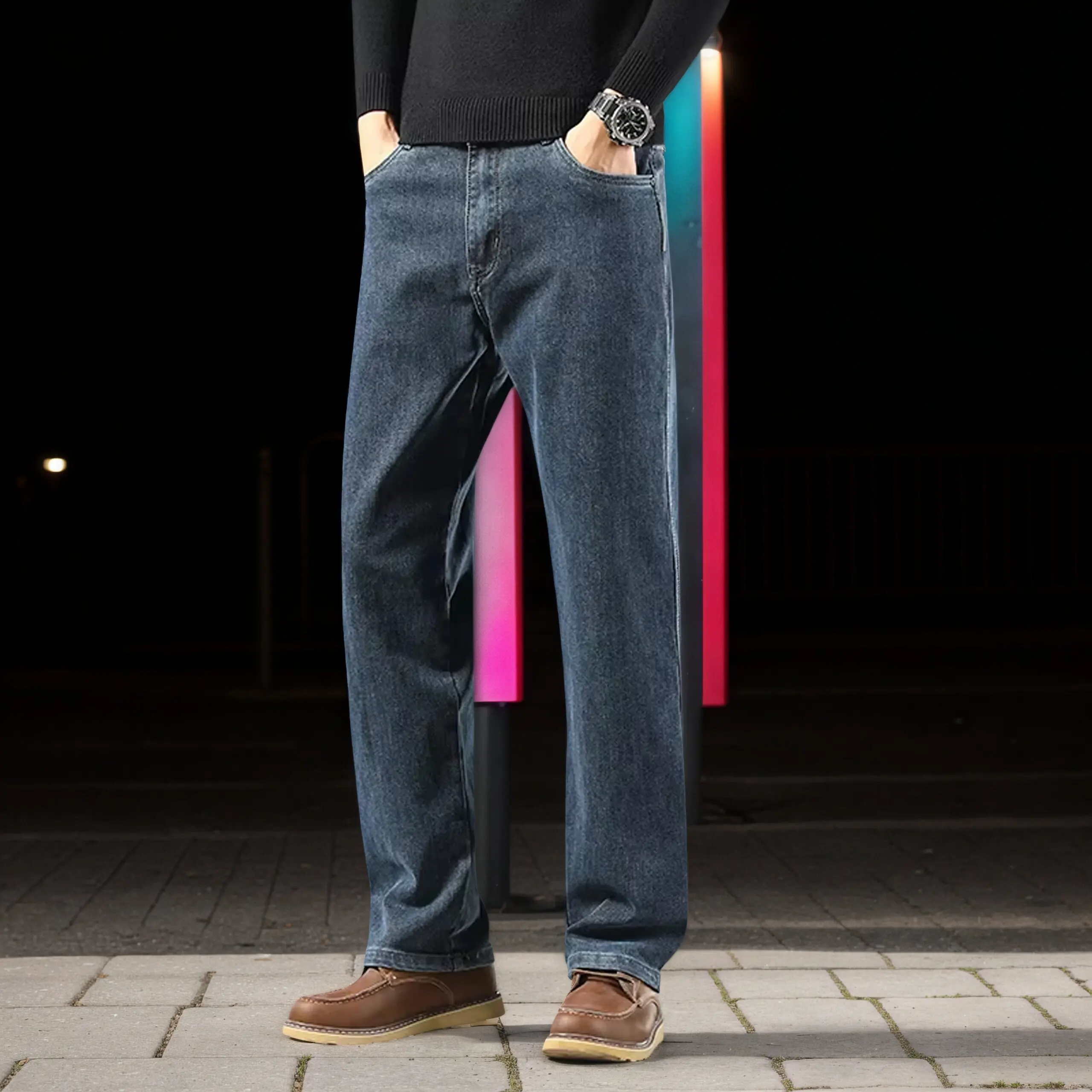 Autumn Men's Straight Jeans Fashionable Business Casual Pants Stretch Cotton Comfortable Loose Jeans Brand Men's Pants Clothing
Autumn Men's Straight Jeans Fashionable Business Casual Pants Stretch Cotton Comfortable Loose Jeans Brand Men's Pants Clothing
