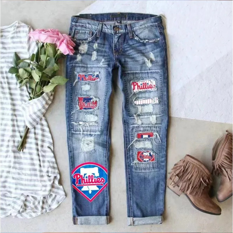 New Style Casual Straight-cut Mid-waist Women's Washed Jeans with Perforated Prints From Cross-border Amazon in Europe America
New Style Casual Straight-cut Mid-waist Women's Washed Jeans with Perforated Prints From Cross-border Amazon in Europe America