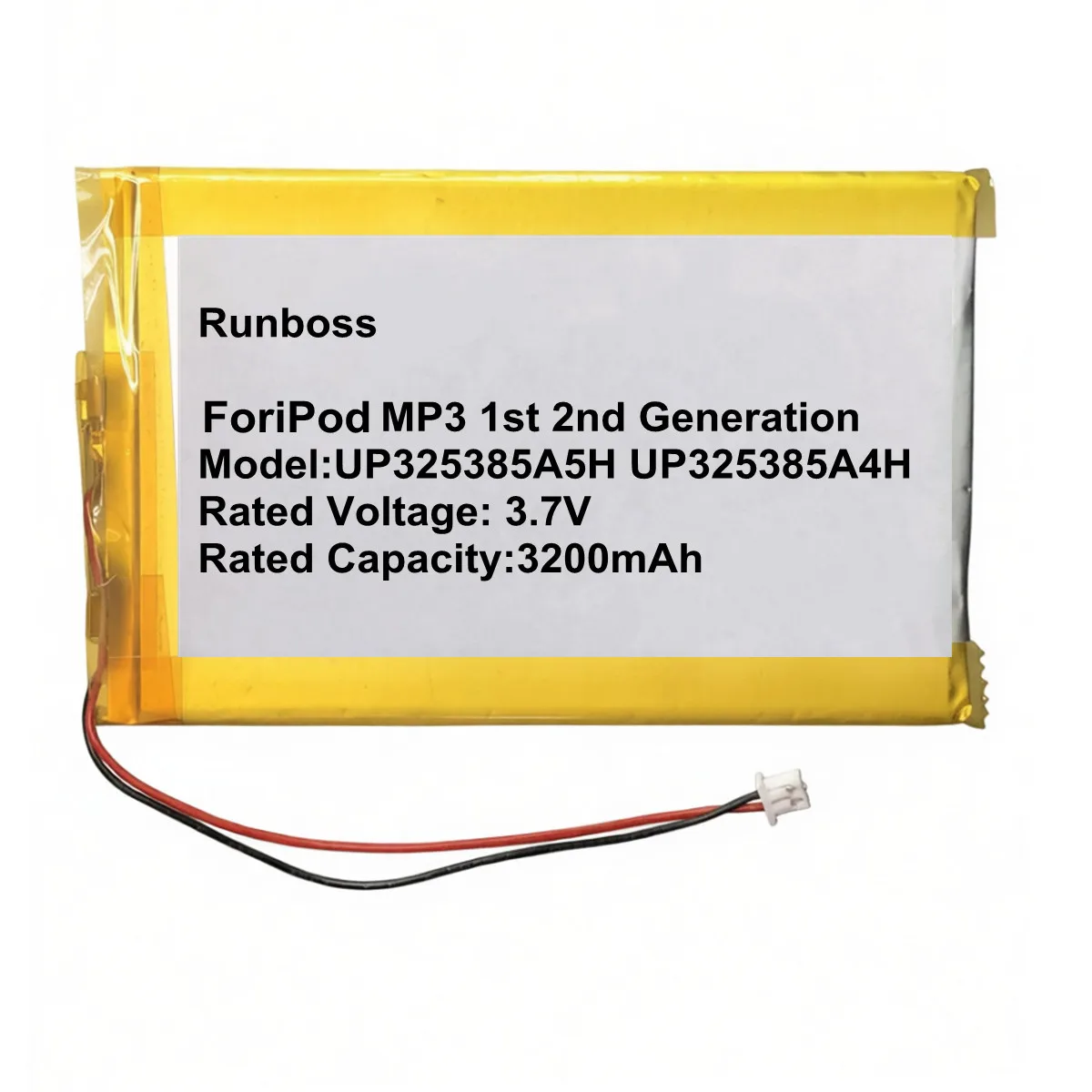 3.7V 3200mAh Li-ion Polymer Rechargeable Battery for iPod MP3 1st 2nd Generation 1 2 Gen UP325385A5H UP325385A4H
3.7V 3200mAh Li-ion Polymer Rechargeable Battery for iPod MP3 1st 2nd Generation 1 2 Gen UP325385A5H UP325385A4H
