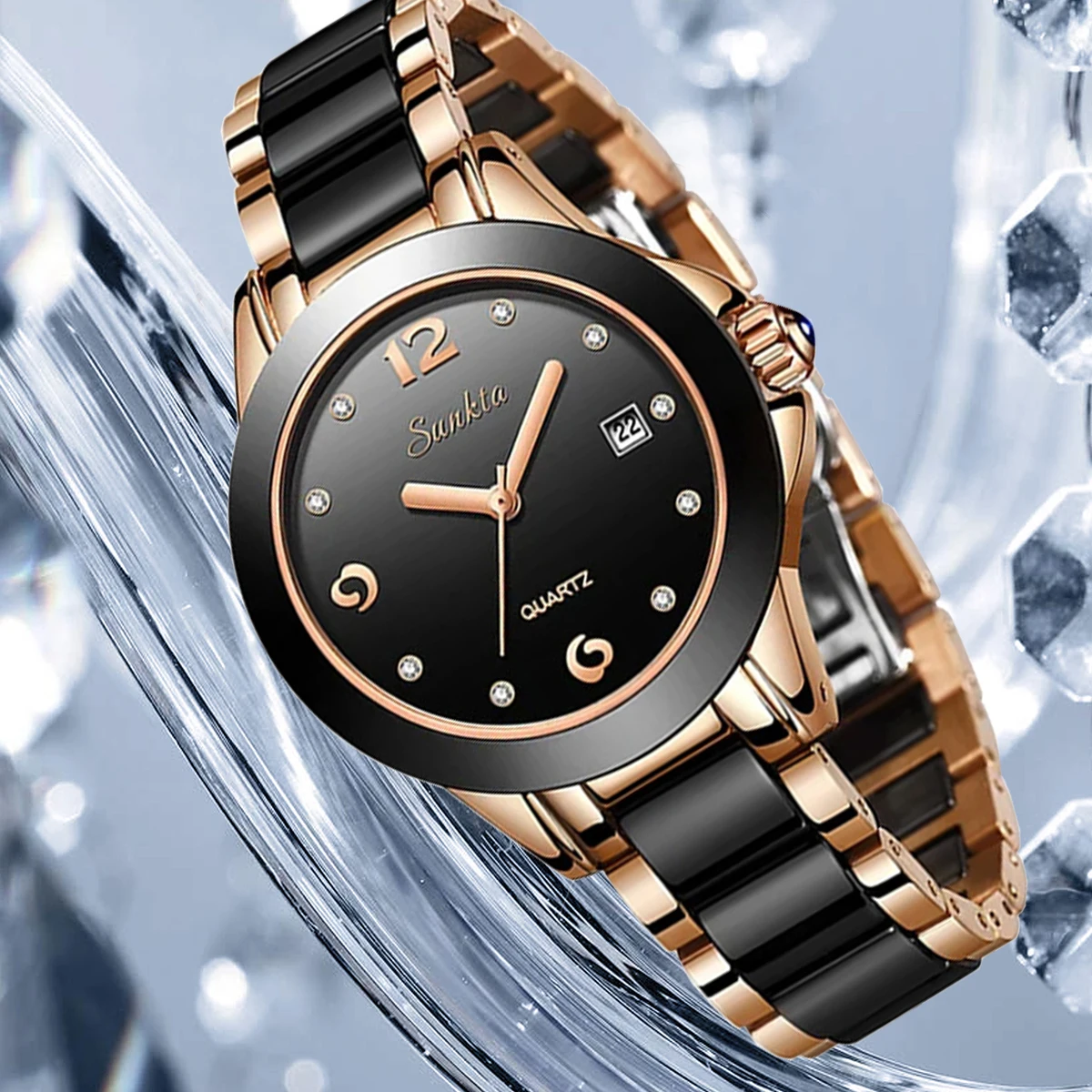 SUNKTA Elegant Fashion Women's Watches Luxury Auto Date Classic Ceramics Strap Diamond Dial Waterproof Ladies Quartz Woman Watch
SUNKTA Elegant Fashion Women's Watches Luxury Auto Date Classic Ceramics Strap Diamond Dial Waterproof Ladies Quartz Woman Watch