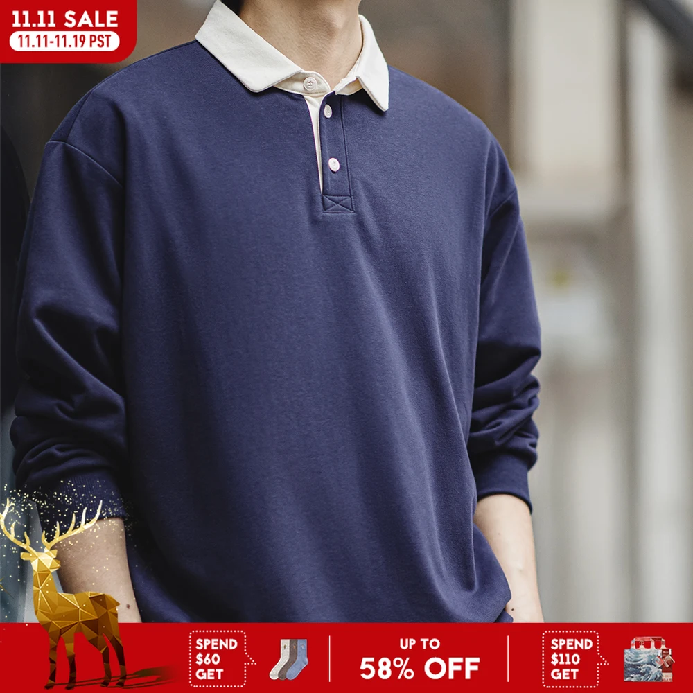 Maden Retro Knit Color-Block Polo Shirts for Men and Women Loose Comfortable Sweatshirt Long-sleeved T-shirt Unisex Top Tees
Maden Retro Knit Color-Block Polo Shirts for Men and Women Loose Comfortable Sweatshirt Long-sleeved T-shirt Unisex Top Tees