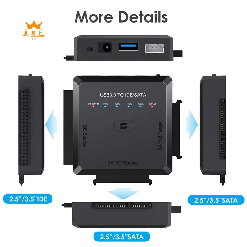 Адаптер A08E-SATA-USB Кабельный преобразователь USB 3.0 в IDE/SATA 3 для адаптера жесткого диска SSD 2,5 3,5 HDD
Адаптер A08E-SATA-USB Кабельный преобразователь USB 3.0 в IDE/SATA 3 для адаптера жесткого диска SSD 2,5 3,5 HDD