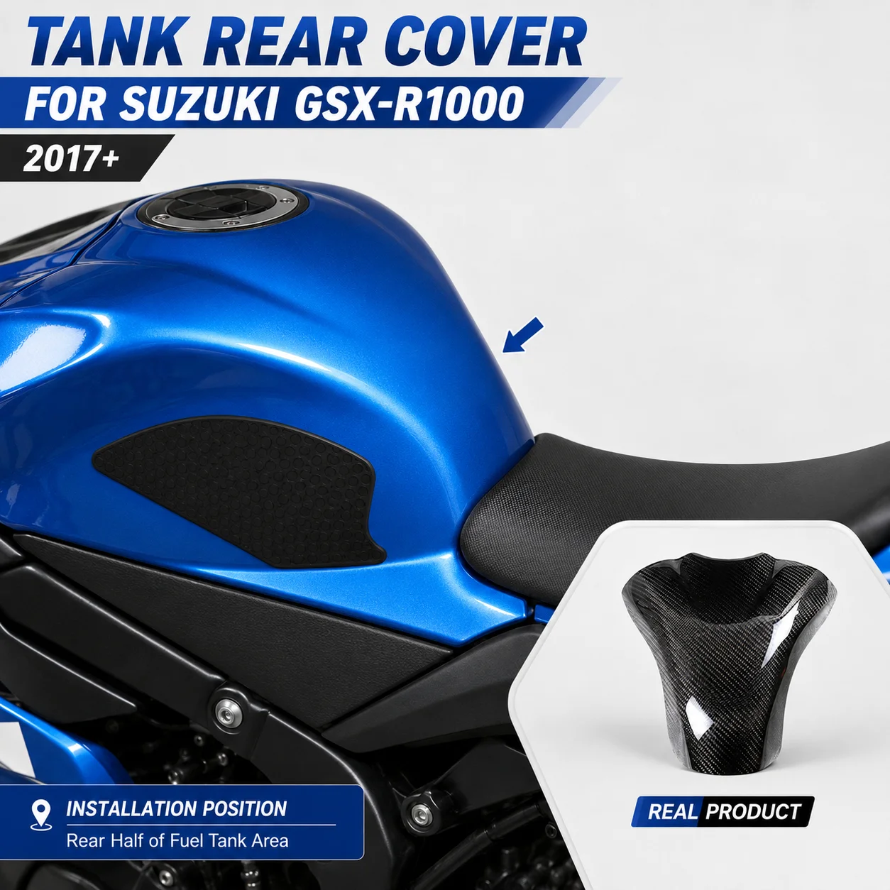 Tank Rear Cover Fuel Tank Protector Carbon Fiber Rear Tank Trim for Suzuki GSX-R1000 GSXR1000 2017-2025 Motorcycle Accessories
Tank Rear Cover Fuel Tank Protector Carbon Fiber Rear Tank Trim for Suzuki GSX-R1000 GSXR1000 2017-2025 Motorcycle Accessories
