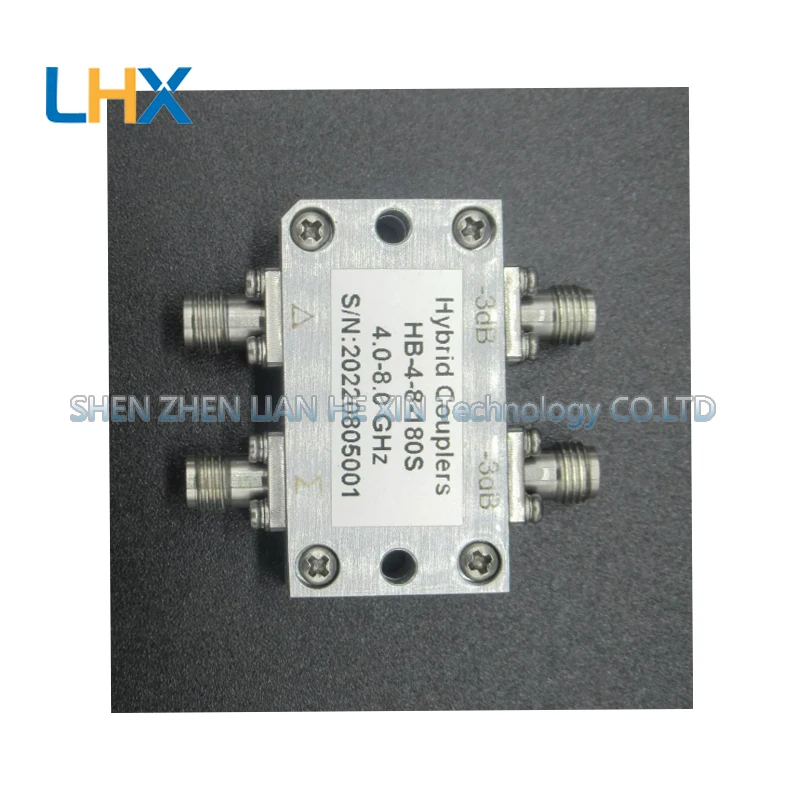 HB-4-8-180S 4-8GHz 50W 3dB Coupler 180-degree Coupling Bridge 180-degree Power Divider
HB-4-8-180S 4-8GHz 50W 3dB Coupler 180-degree Coupling Bridge 180-degree Power Divider