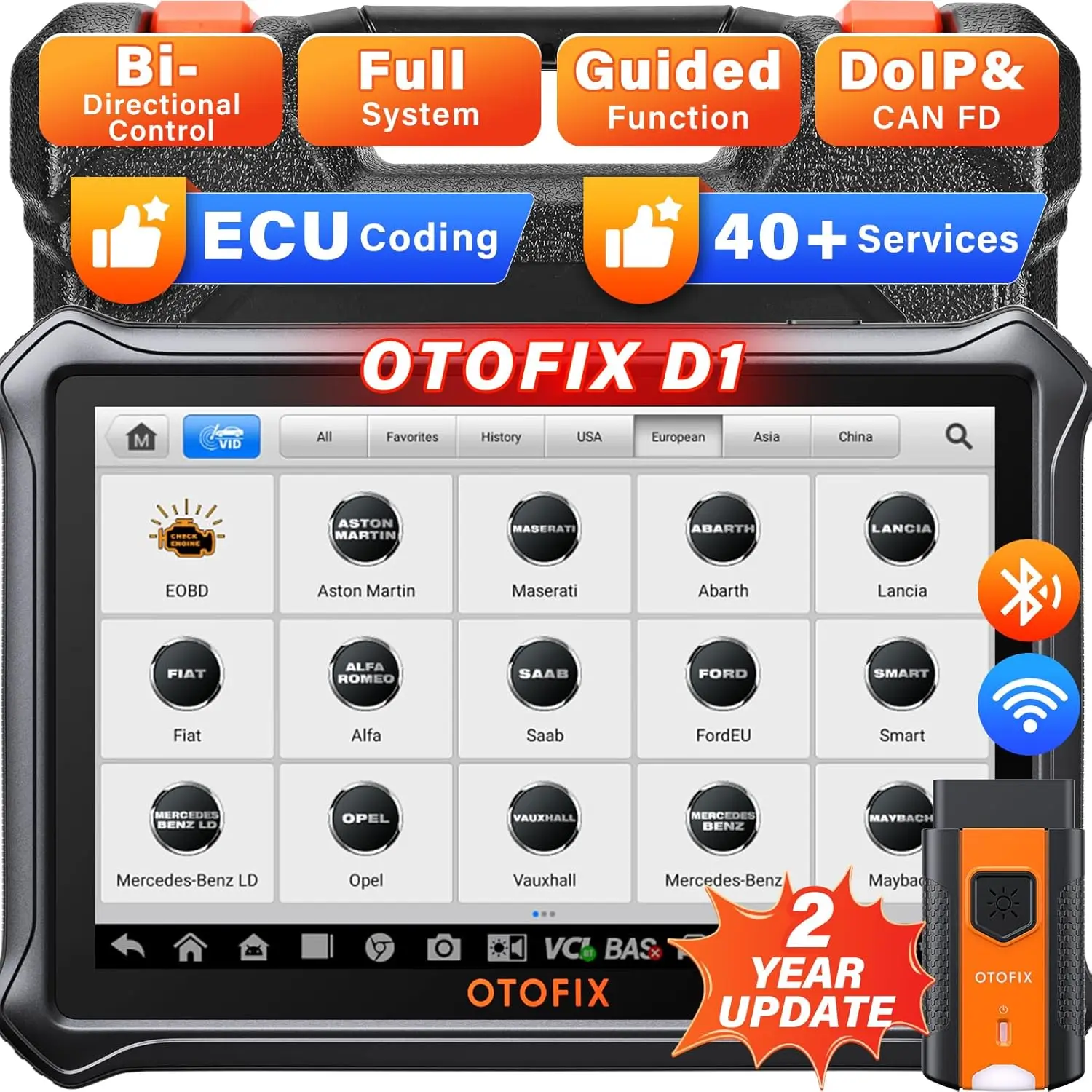 D1 ECU Coding Diagnostic Scanner for Car 2 Year Free Update 2026 Bi Directional Scan Tool with All Systems Diagnosis 40 Resets
D1 ECU Coding Diagnostic Scanner for Car 2 Year Free Update 2026 Bi Directional Scan Tool with All Systems Diagnosis 40 Resets