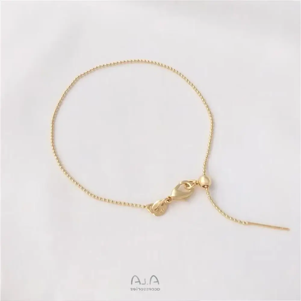 14K Gold Plated Fine bead chain pin adjustable universal bracelet diy hand beaded bracelet accessories
14K Gold Plated Fine bead chain pin adjustable universal bracelet diy hand beaded bracelet accessories