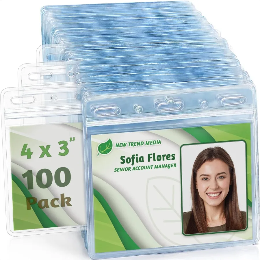 Horizontal Card Protector w Soft Edge Sealable 4x3 Inch Clear 100 Pack Waterproof ID Badge Holder Plastic Name Tag Holder Bulk
Horizontal Card Protector w Soft Edge Sealable 4x3 Inch Clear 100 Pack Waterproof ID Badge Holder Plastic Name Tag Holder Bulk