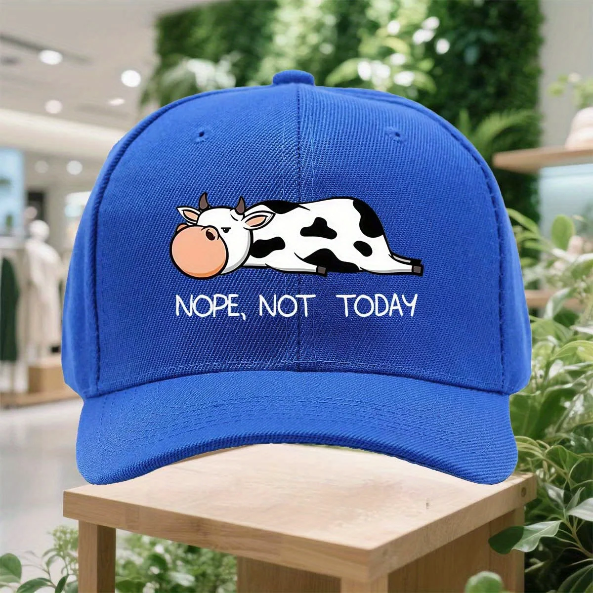 Men'S Lightweight Polyester Baseball Cap with Cute Cow Print "Nope, Not Today" Design, Adjustable Snapback, Sunshade Hat for C
Men'S Lightweight Polyester Baseball Cap with Cute Cow Print "Nope, Not Today" Design, Adjustable Snapback, Sunshade Hat for C