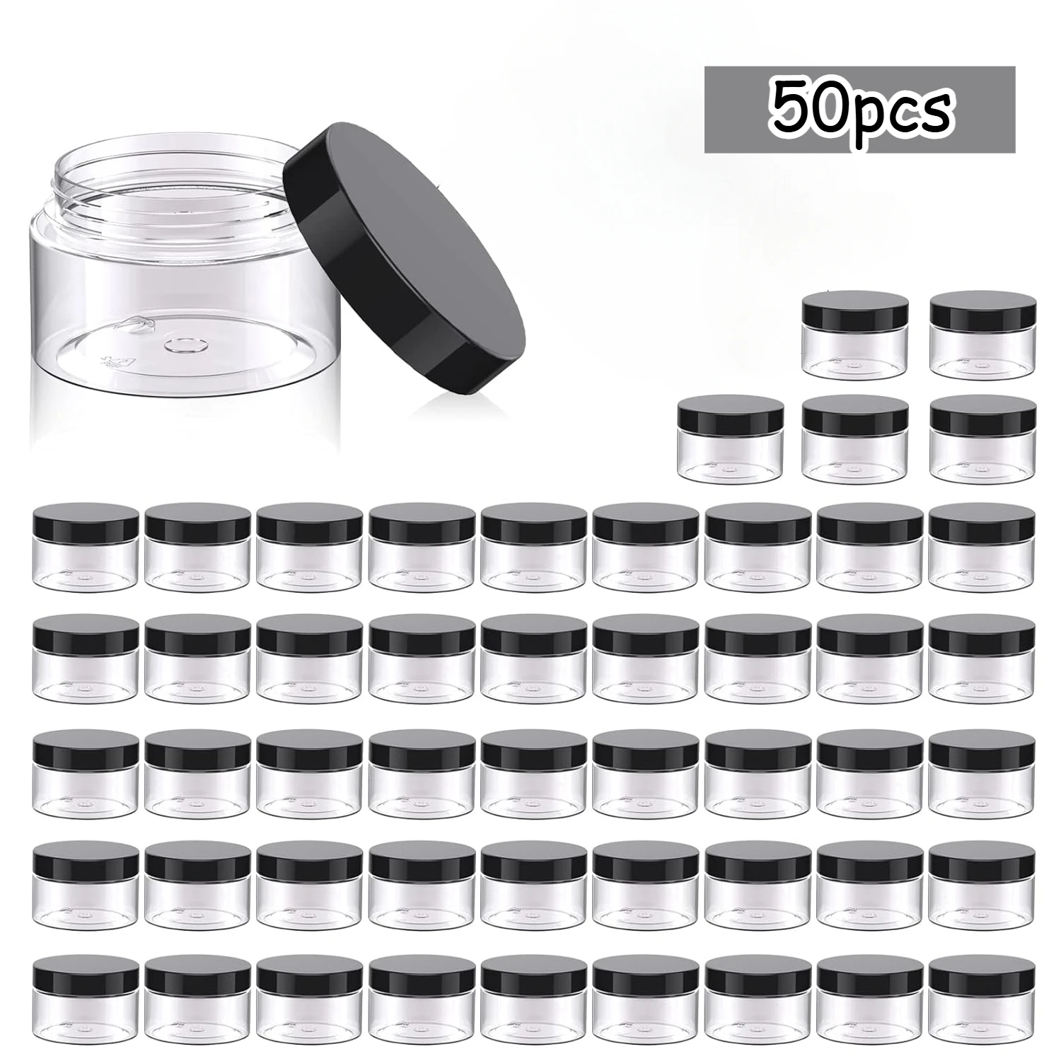 50PCS 2/3/5/10/15/20g Protable Plastic Mini Jars with Lid Clear Empty Cosmetic Containers for Makeup Lotion Cream Travel Storage
50PCS 2/3/5/10/15/20g Protable Plastic Mini Jars with Lid Clear Empty Cosmetic Containers for Makeup Lotion Cream Travel Storage