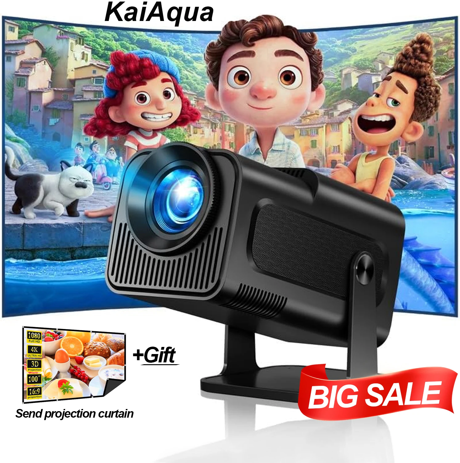 KaiAqua HY320 NTV Netflix Officially Licensed Android 11 Projector with 1080P 300ANSI Prime Video YouTube WIFi BT5.2 Portable
KaiAqua HY320 NTV Netflix Officially Licensed Android 11 Projector with 1080P 300ANSI Prime Video YouTube WIFi BT5.2 Portable