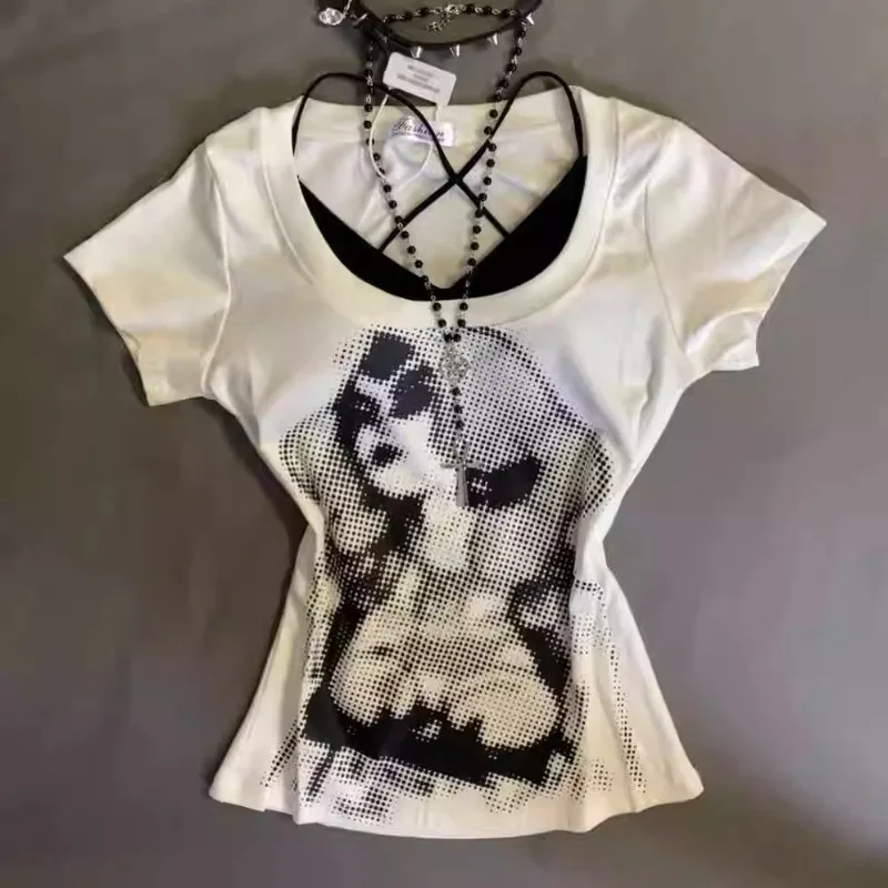 2024 Summer White Vintage T Shirts Sexy Y2k Japanese 2000s Women Harajuku Grunge Tees Punk Retro Streetwear Casual Tops
2024 Summer White Vintage T Shirts Sexy Y2k Japanese 2000s Women Harajuku Grunge Tees Punk Retro Streetwear Casual Tops
