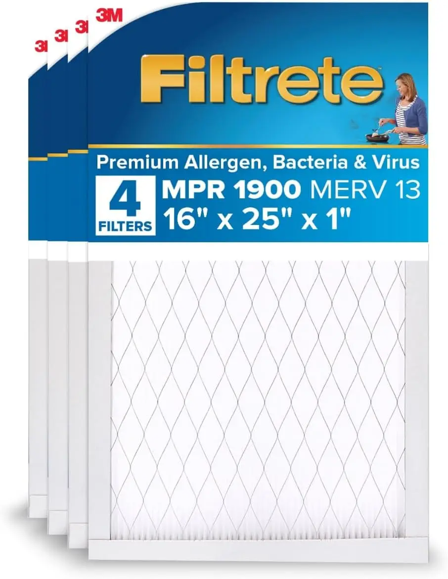 16x25x1 MERV 13 AC Furnace Air Filter, 3-Month, Captures Allergens & Bacteria, 1-Pack
16x25x1 MERV 13 AC Furnace Air Filter, 3-Month, Captures Allergens & Bacteria, 1-Pack