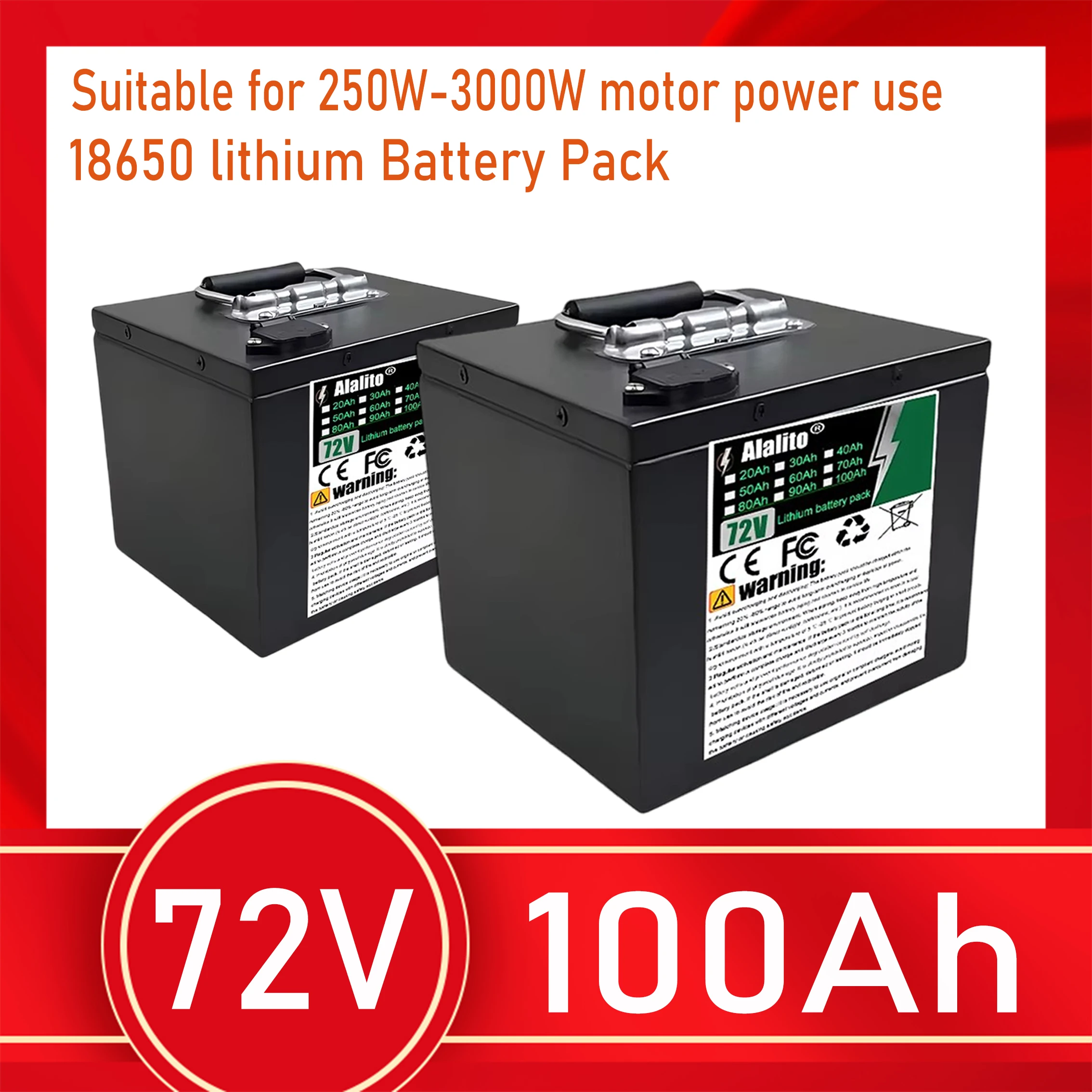 Air express, suitable for replacing batteries in equipment below 3000W, 18650 lithium-ion batteries, 72V 100Ah
Air express, suitable for replacing batteries in equipment below 3000W, 18650 lithium-ion batteries, 72V 100Ah