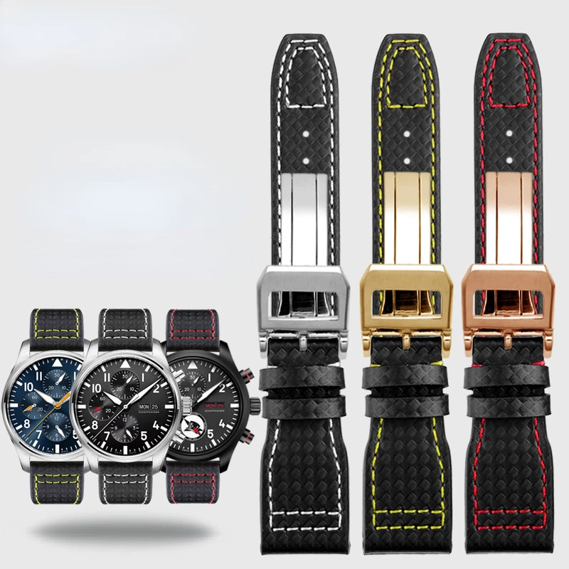 High Quality Carbon fiber leather watch strap For Iwc pilot Mark 18 Portugal watchband men's accessories 20m 21mm 22mm Wristband
High Quality Carbon fiber leather watch strap For Iwc pilot Mark 18 Portugal watchband men's accessories 20m 21mm 22mm Wristband