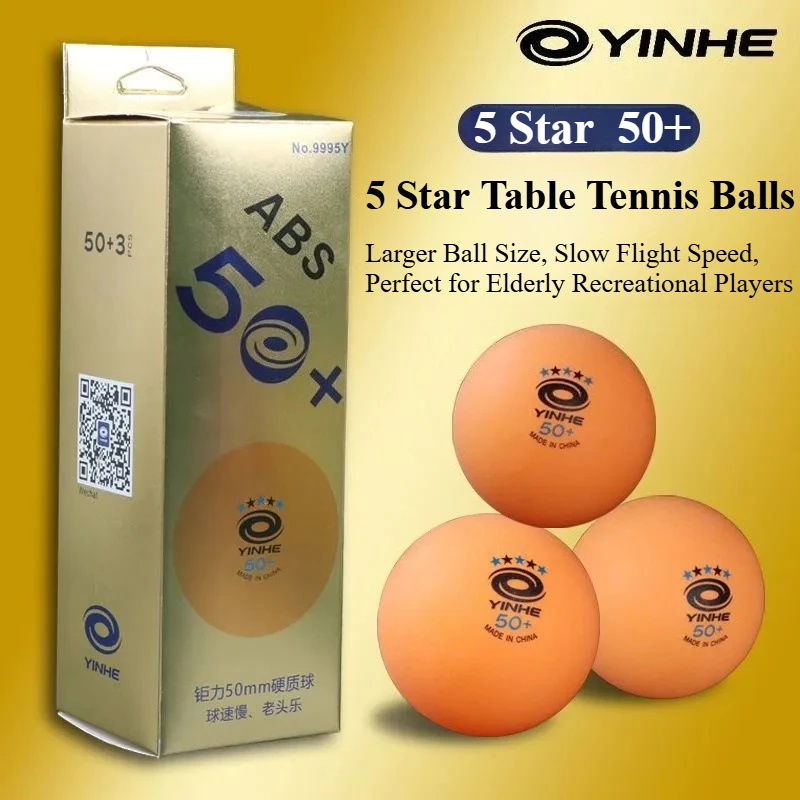 YINHE 5 Stars 50+mm Table Tennis Balls with Seamed ABS+ Material Entertainment Slow Speed Ping-pong Ball for Training 3/6pcs
YINHE 5 Stars 50+mm Table Tennis Balls with Seamed ABS+ Material Entertainment Slow Speed Ping-pong Ball for Training 3/6pcs