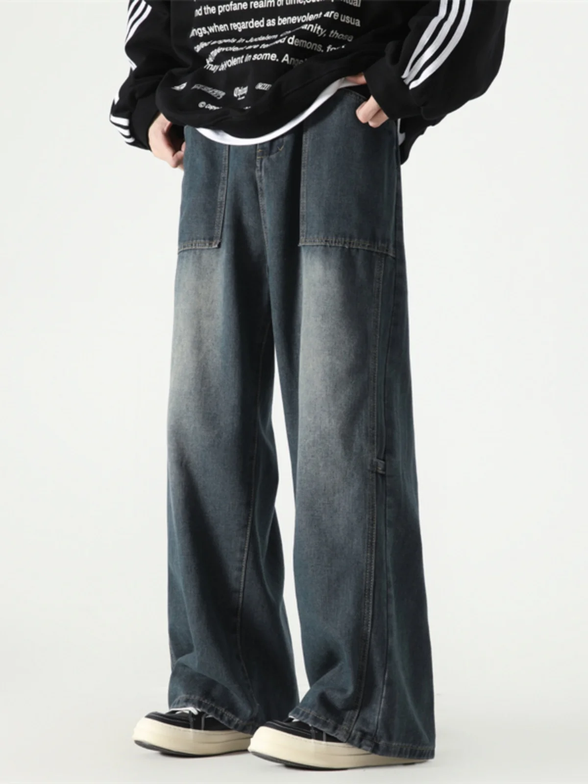 Men's Vintage Wide Leg Denim Jeans Drapey Loose Straight Casual High Street Large Size Long Trousers Autumn Fashion Trend
Men's Vintage Wide Leg Denim Jeans Drapey Loose Straight Casual High Street Large Size Long Trousers Autumn Fashion Trend