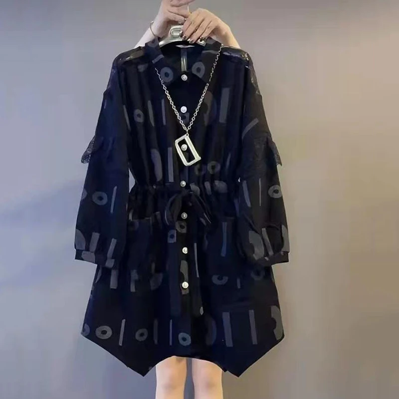 Korean Wide-Shouldered Shirt Dress Women 2023 Spring Summer Time Lace-up Dresses Female Fashion Print Lace Stitching Loose Dress
Korean Wide-Shouldered Shirt Dress Women 2023 Spring Summer Time Lace-up Dresses Female Fashion Print Lace Stitching Loose Dress