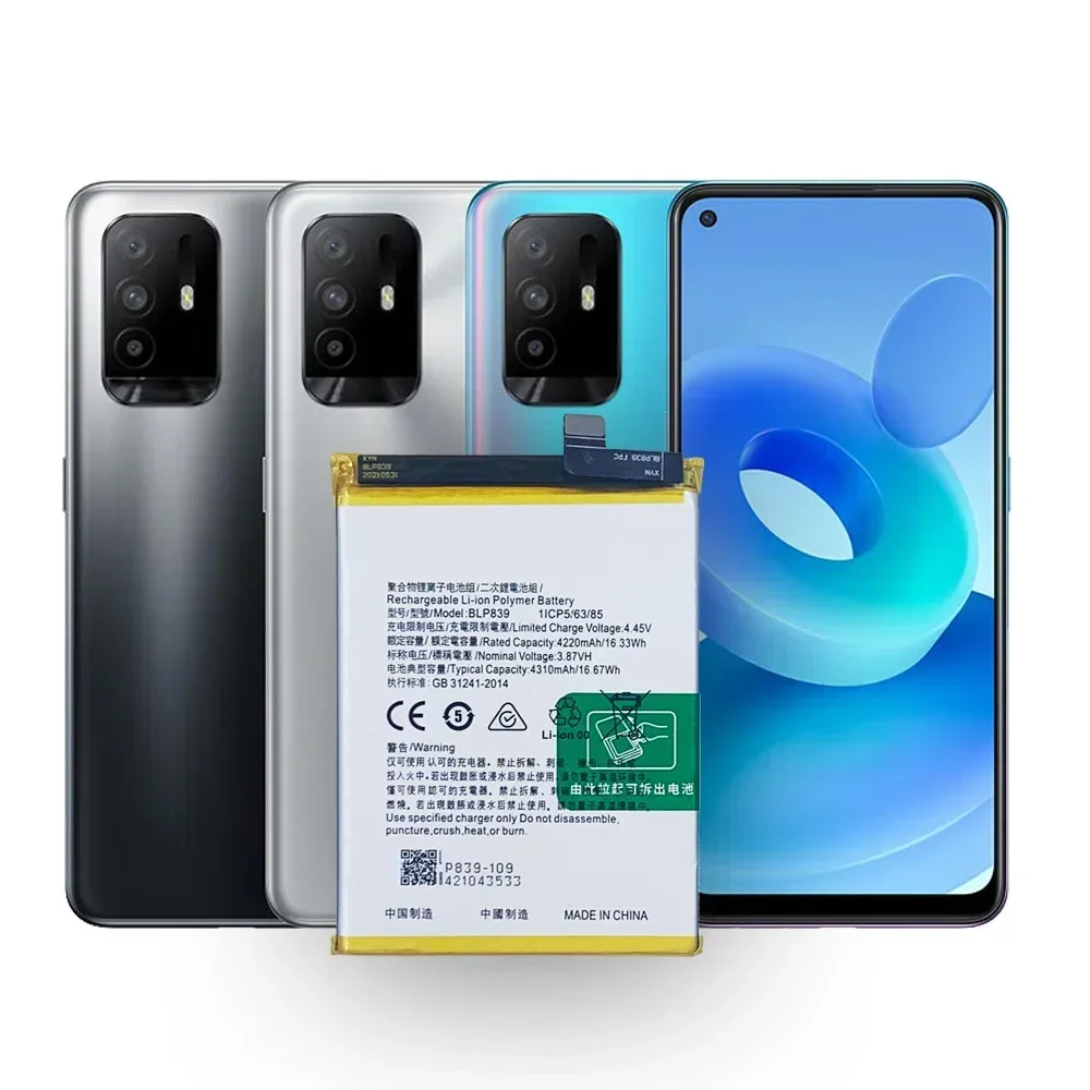 High Quality Replacement Battery For OPPO 5G A95 Phone BLP839 Built-in Charging Board Mobile Phone Battery
High Quality Replacement Battery For OPPO 5G A95 Phone BLP839 Built-in Charging Board Mobile Phone Battery