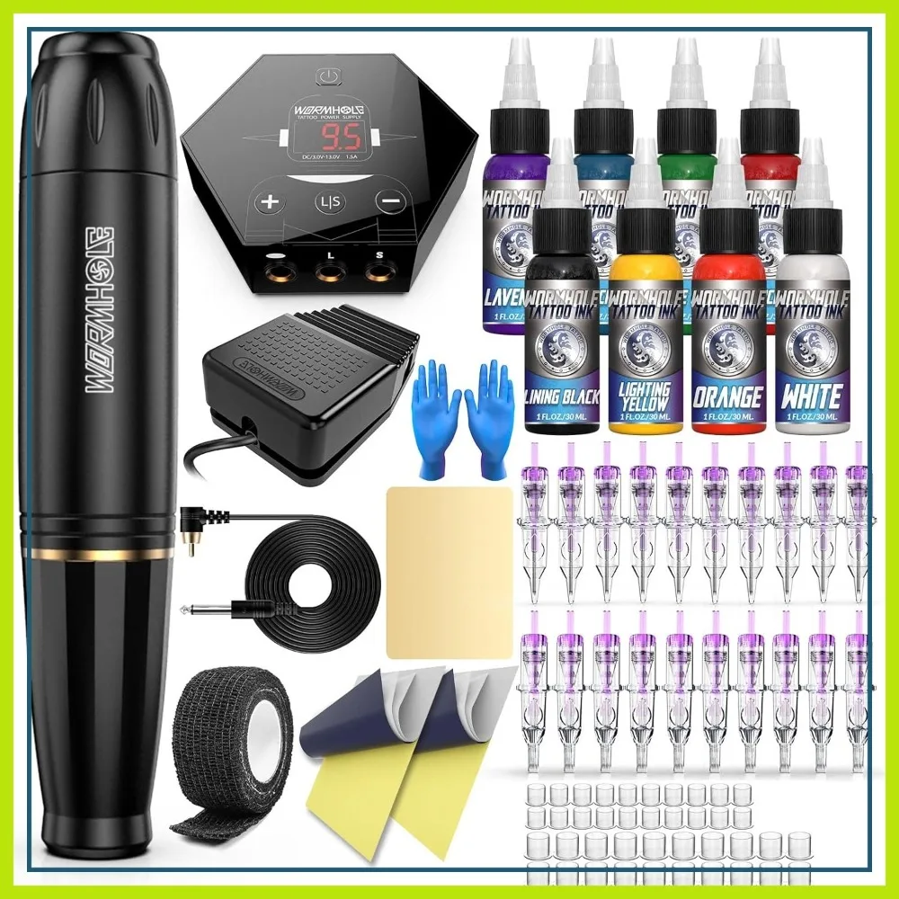 Rotary Tattoo Pen Kit for Beginners, Complete Tattoo Machine Set with Cartridges
Rotary Tattoo Pen Kit for Beginners, Complete Tattoo Machine Set with Cartridges