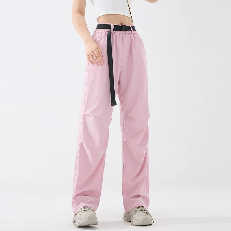 Women Solid Color Elastic Waist Pants Summer Loose Straight Leg Sporty Pants Female Breathable Casual Riding Hiking Trousers
Women Solid Color Elastic Waist Pants Summer Loose Straight Leg Sporty Pants Female Breathable Casual Riding Hiking Trousers