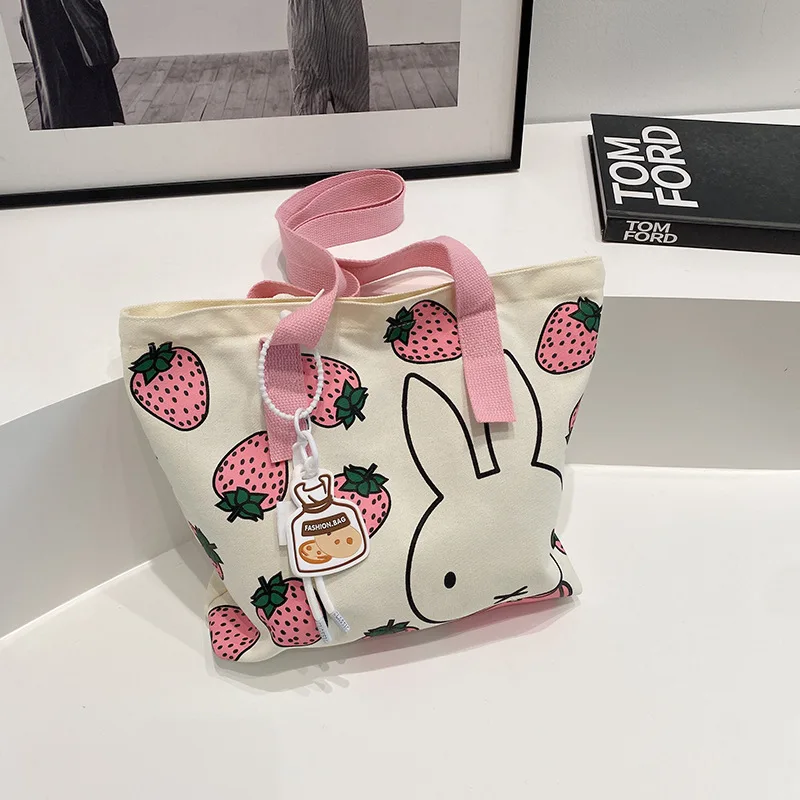 Kawaii Miffy Strawberry Canvas Tote Bag for Women Large Capacity Commuting Shoulder Bag Cute Cartoon Book Tote Versatile Handbag
Kawaii Miffy Strawberry Canvas Tote Bag for Women Large Capacity Commuting Shoulder Bag Cute Cartoon Book Tote Versatile Handbag