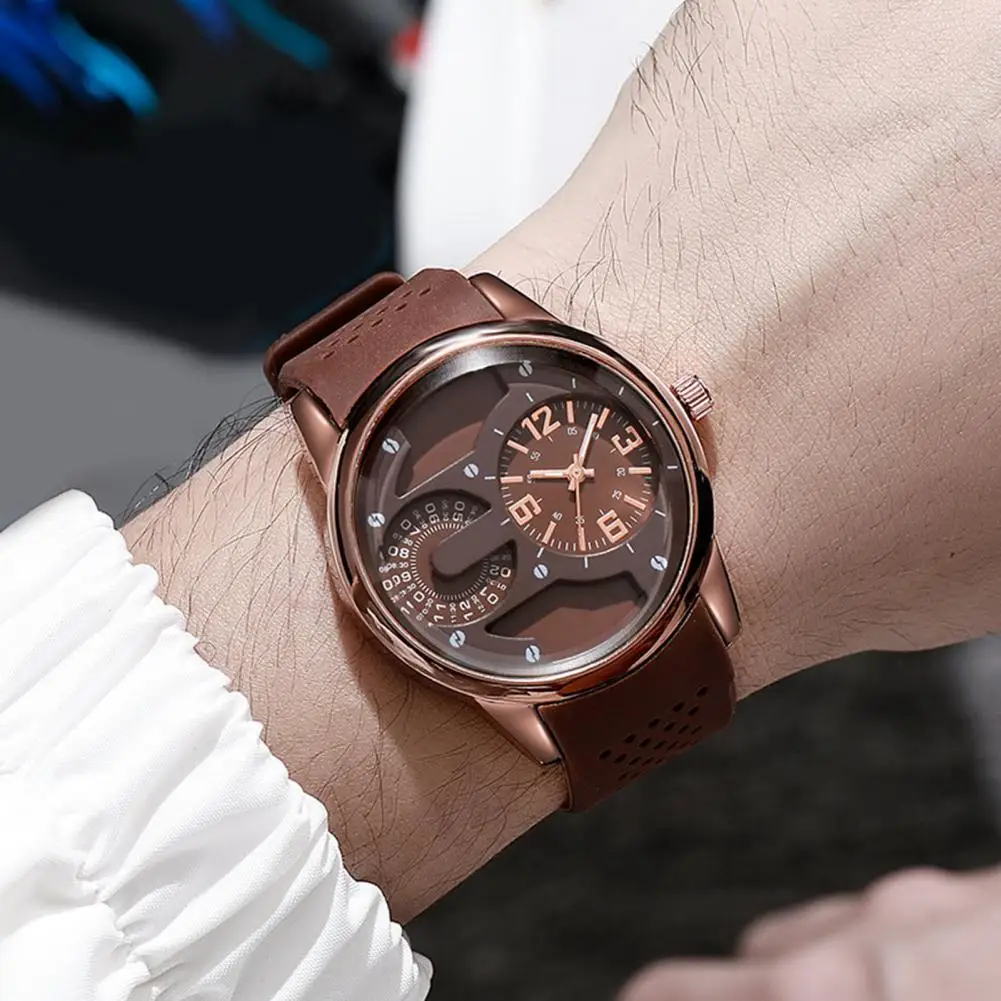 Men Watch Dual Round Dial Silicone Strap Versatile Watch 3-Hand Elegant Sports Quartz Wrist Watch Fashion Jewelry Birthday Gift
Men Watch Dual Round Dial Silicone Strap Versatile Watch 3-Hand Elegant Sports Quartz Wrist Watch Fashion Jewelry Birthday Gift