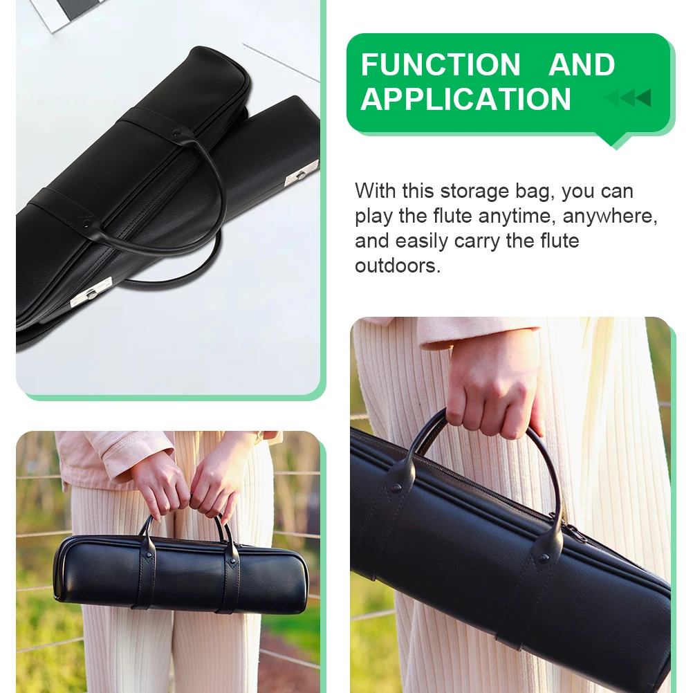 Flute Bag Storage for Black Accessory Hole Carrying Vertical Case with Shoulder Strap Musical Instrument Handbag
Flute Bag Storage for Black Accessory Hole Carrying Vertical Case with Shoulder Strap Musical Instrument Handbag