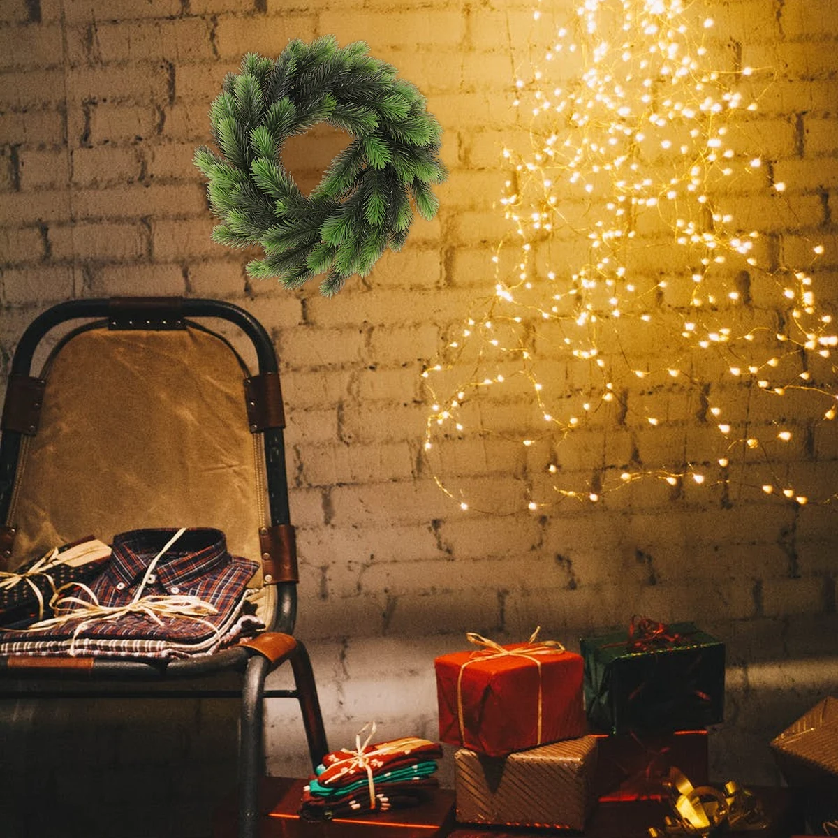 Plastic Grass Pine Needle Ring Christmas Wreath Decoration Artificial Flowers Plants Holiday Home Hotel Club BarDecorations
Plastic Grass Pine Needle Ring Christmas Wreath Decoration Artificial Flowers Plants Holiday Home Hotel Club BarDecorations