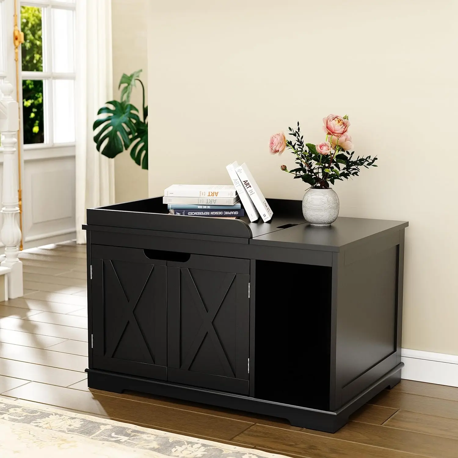 Flip Top Cat Litter Boxes Enclosure Covered Litter Box Hidden Furniture Wooden Cat Washroom Cabinet for Kitty,
Flip Top Cat Litter Boxes Enclosure Covered Litter Box Hidden Furniture Wooden Cat Washroom Cabinet for Kitty,